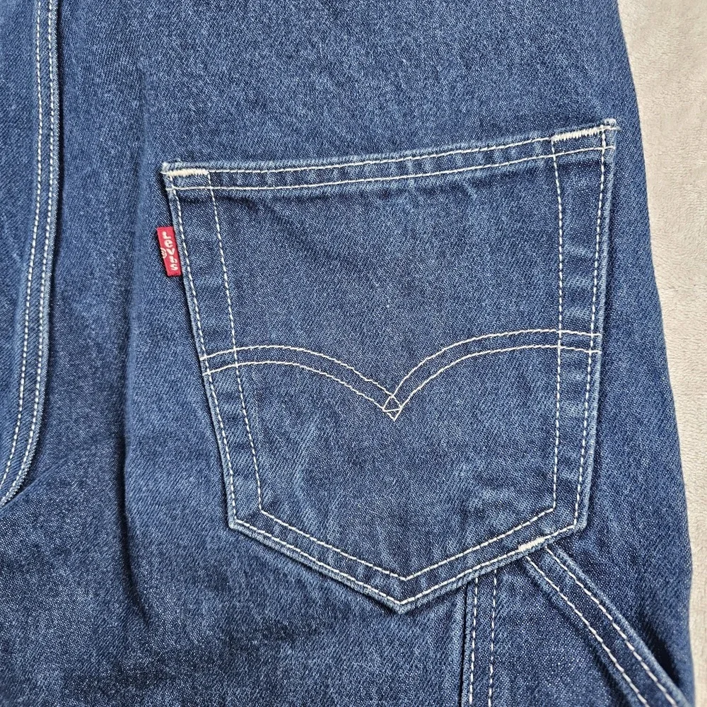 Levi's Denim Bib Overalls Carpenter Workwear Dungarees Pockets Adult Small Work
